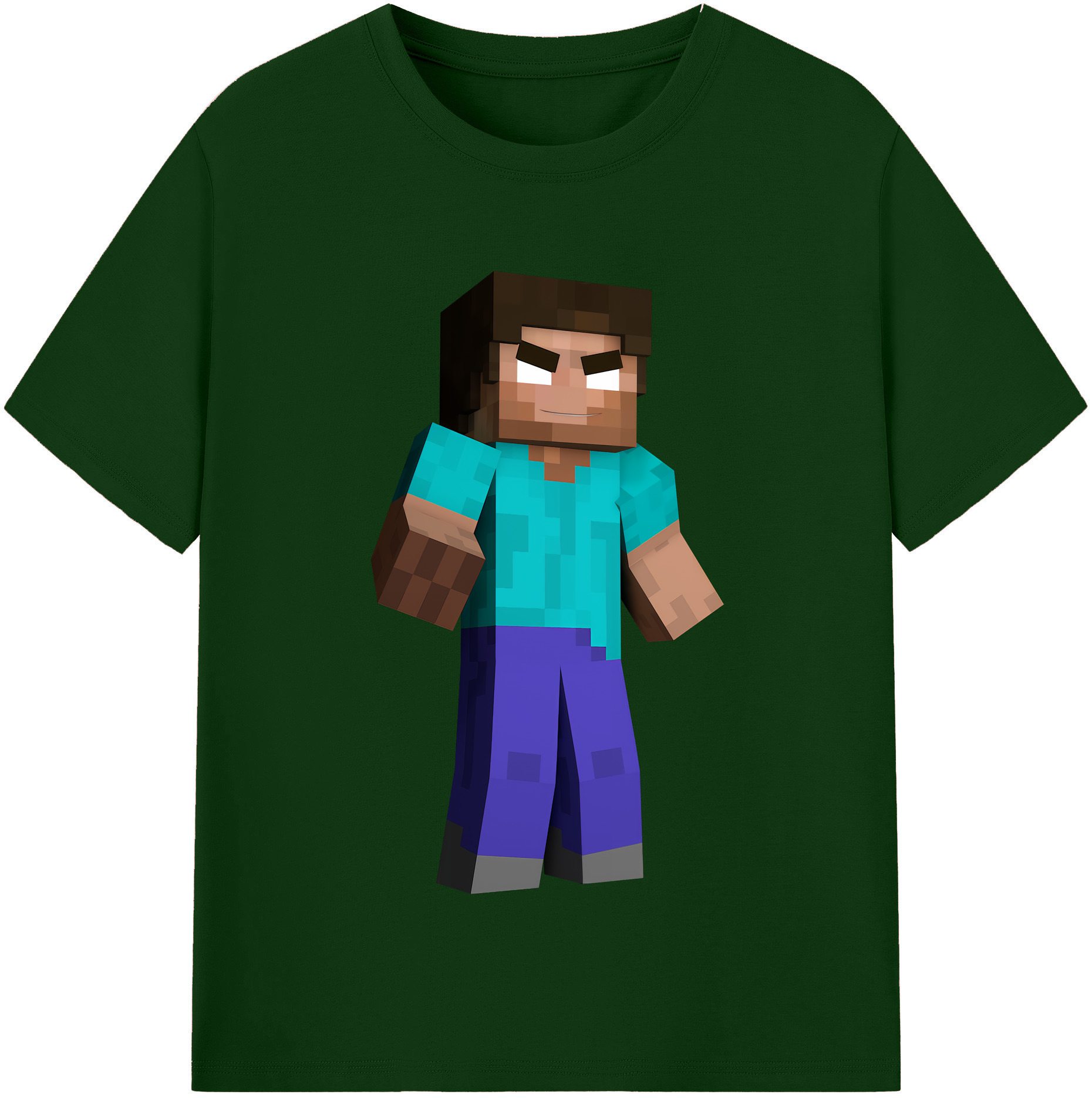 （画像用） マインクラフト ブロックの世界 Minecraft MC Block world 綿100％半袖Tシャツ（フロントプリント）